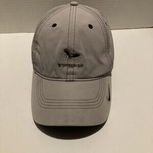 Nike Golf Winchaven Hat Cap Strap Back Gray Embroidered Swoosh Mens Athletic